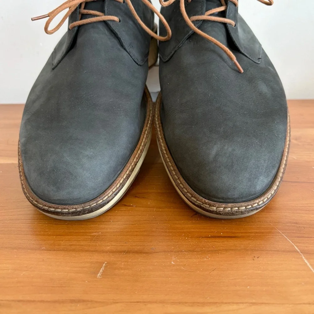 ECCO ST.1 Hybrid Lite Plain Toe Derby Black Leather Shoes Mens 48 US 14-14.5